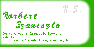 norbert szaniszlo business card