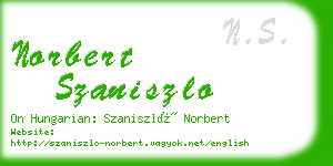 norbert szaniszlo business card